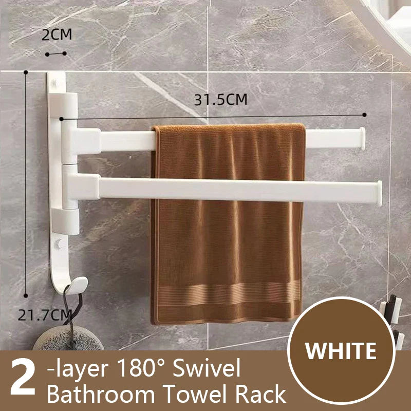 Badezimmer Handtuchhalter drehbarer Handtuchhalter Raum Aluminium 1/2/3/4/5-Stangen Handtuchhalter Küchenregal Küchenhängeregal wandmontiert