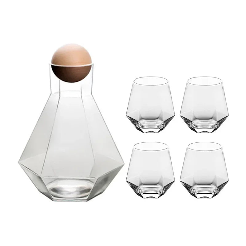 Frendorf | CrystalServe Diamond Design Trinkglas-Set (5-teilig) | Luxuriöses Glasdesign für stilvolle Getränke
