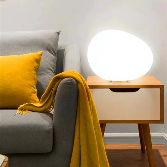Frendorf | StoneLume Cobblestone Weiße Lampe | Modernes LED Design | Stimmungslicht | Perfekte Dekoration für Zuhause