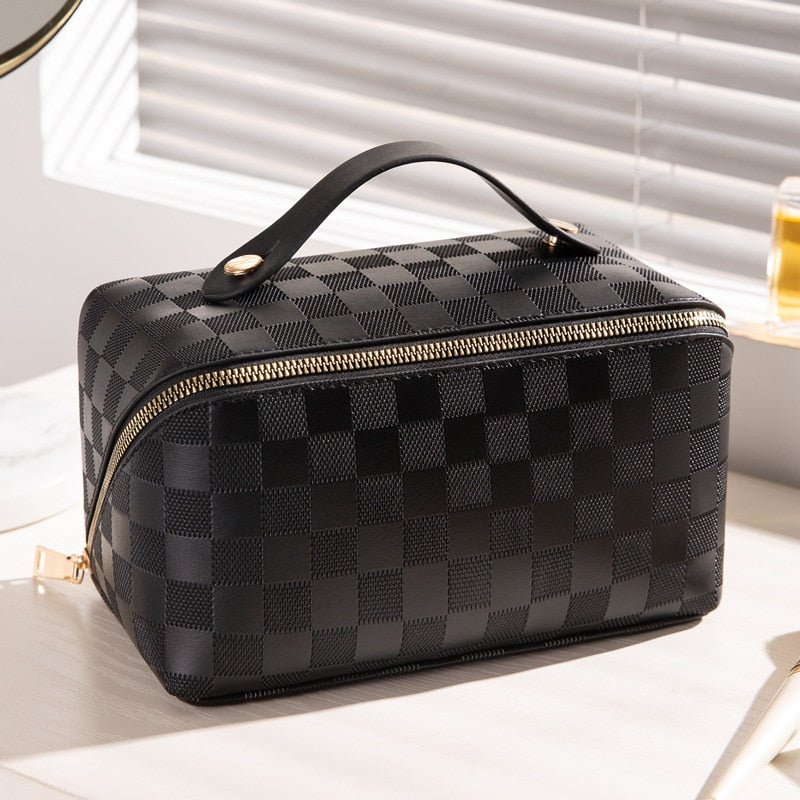 Frendorf |  Luxus Checkered Make-up Kosmetiktasche