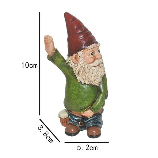 Frendorf | JollyPee Kreative Gartenzwerg Statue | Harz Handwerk | Weihnachts- und Garten-Deko | Witzige Innenhof-Dekoration