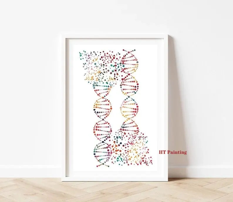 DNA-Genetic-Code-Poster, Einzelhelix-Baumdesign-Leinwandmalerei-Poster für die Wohnkultur Wohnzimmer-Wandkunst für das Schlafzimmer
