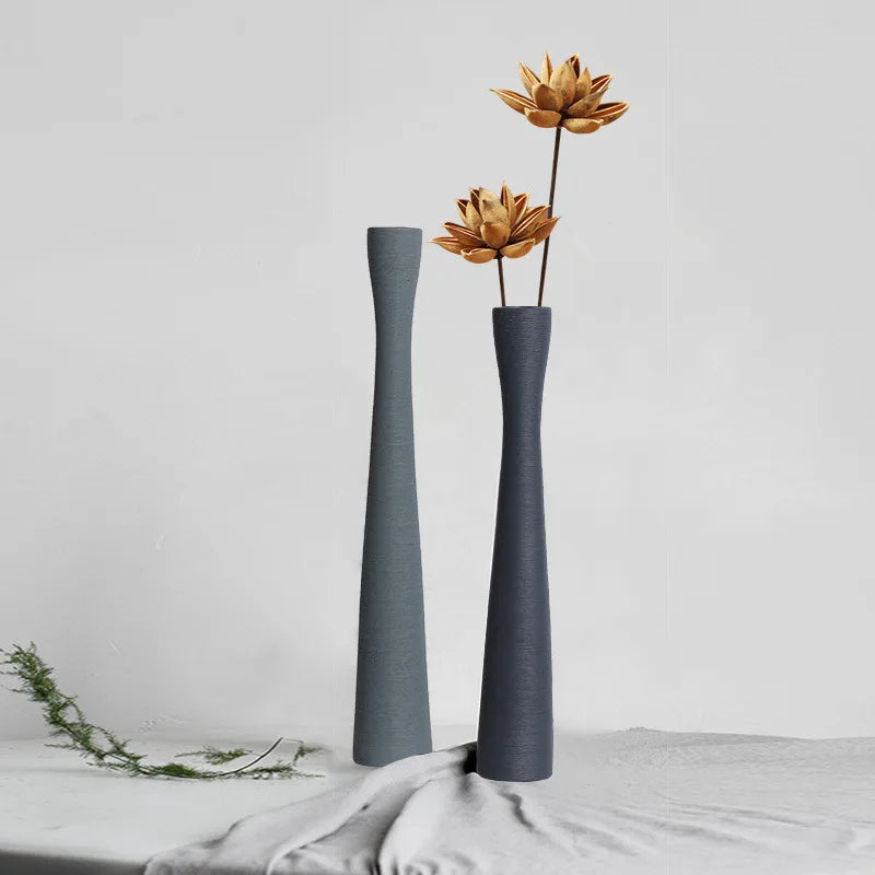 Fein Groß Lang Gebürstet Keramik Vase Wohnzimmer Trockenblumenarrangement Blumen Dekoration Modellzimmer Weiche Dekorationsstücke