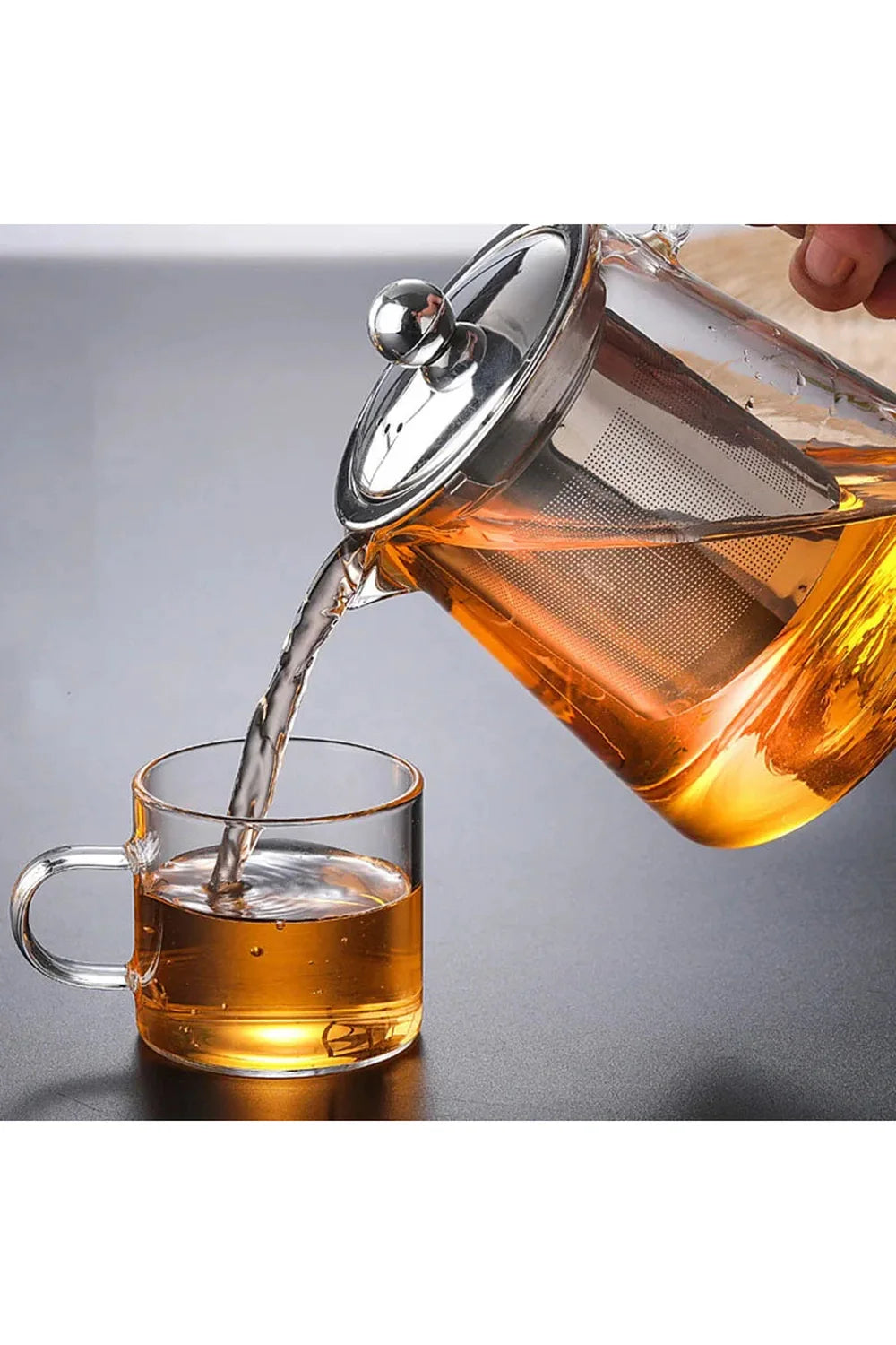 Edelstahl-Infuser-Glas-Teekanne