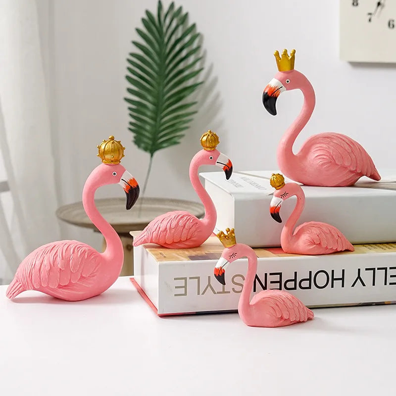 Nordic Flamingo Figurine Figure Statue Sculpture Living Room Office Wedding Party Ornaments Home Decor Decoration Accessories