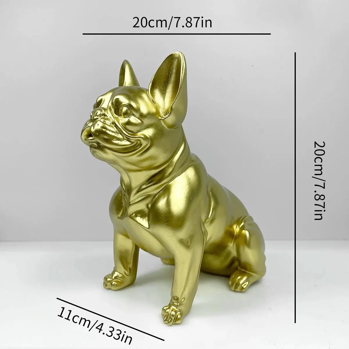 Französische Bulldoggen-Statue – farbenfrohe Hundestatue aus Kunstharz für Heimdekoration und Präsentation im Freien, perfekt für Bulldoggenliebhaber