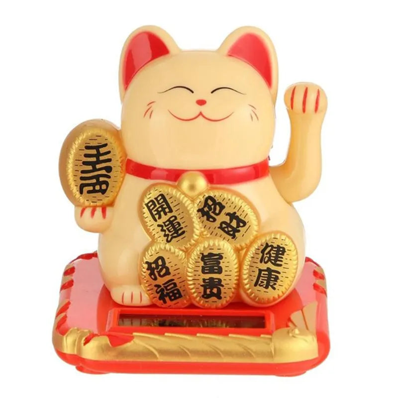 Frendorf | LuckyMiko Chinesische Glückskatze | Winkende Katze mit Beweglichem Arm | Feng Shui Dekoration für Zuhause & Büro | Symbol für Wohlstand
