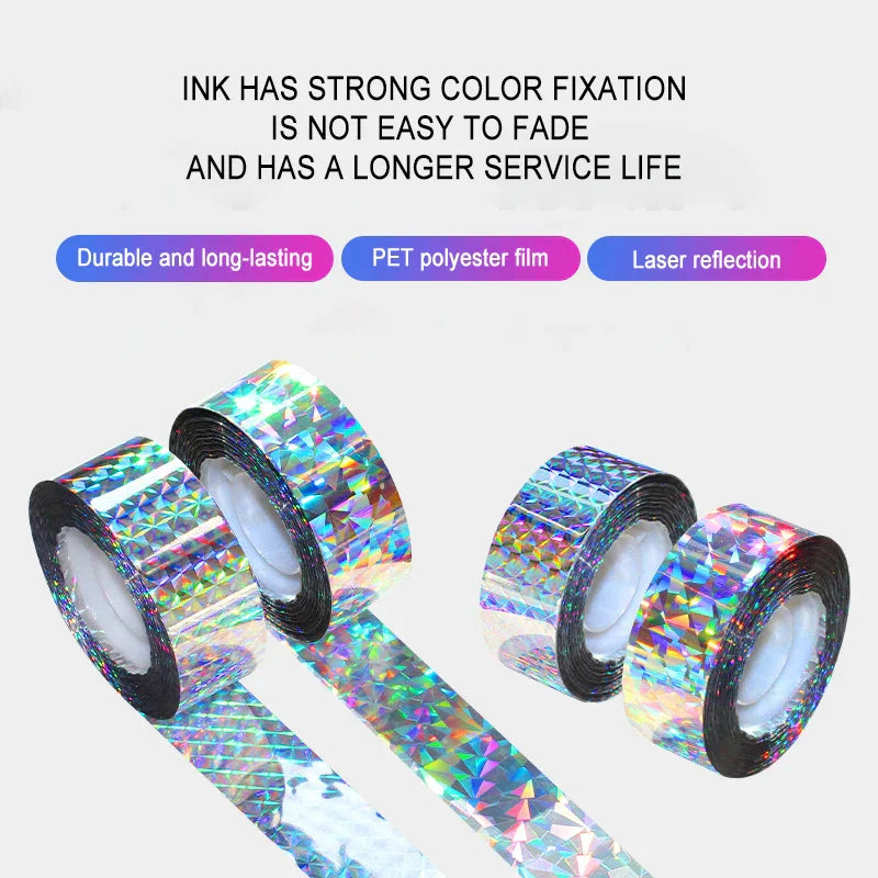 Frendorf | VegaShield Vogelschutzband | Reflektierendes PET-Band | Wetterfest und Langlebig | 80m Länge