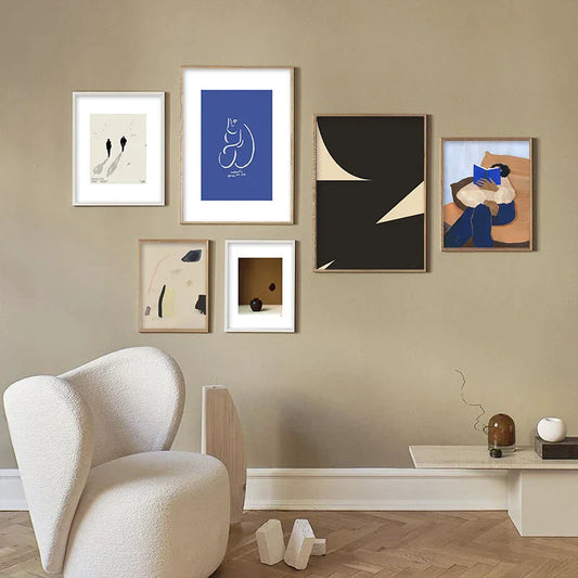 Abstrakter Minimalismus Geometrie Silhouette Wandkunst Leinwandmalerei Nordische Poster und Drucke Wandbilder für Wohnzimmer Dekor