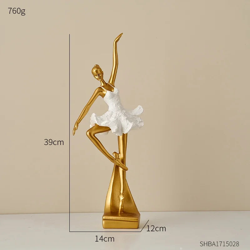 Balletttänzer Figurine Nordisch Einfach Schreibtischdekoration Moderne Wohnaccessoires Leichte Luxus Kunst Bürowein-Schrankdekoration