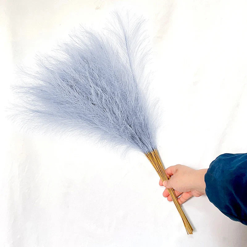 Frendorf | 10 Stück Künstliches Pampasgras – Blaue Fake-Reed-Blumen für Hochzeit, Zuhause, Party und Vasen-Dekoration
