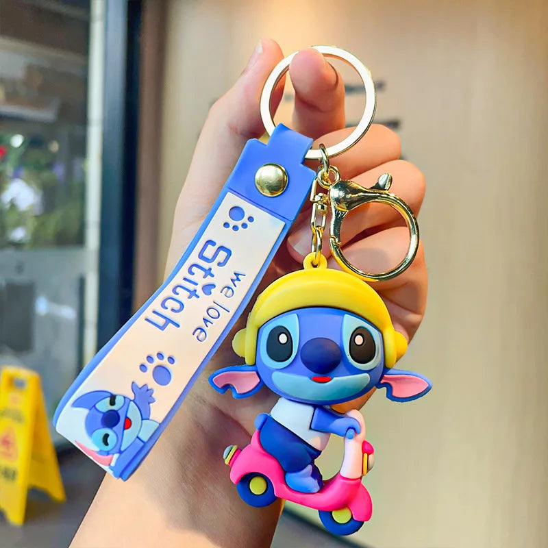 Anime Disney Schlüsselanhänger - Süßer Mickey Mouse, Minnie, Lilo und Stitch Cartoon Schlüsselring, Ornament und Autoanhänger, Perfekte Geschenke für Kinder