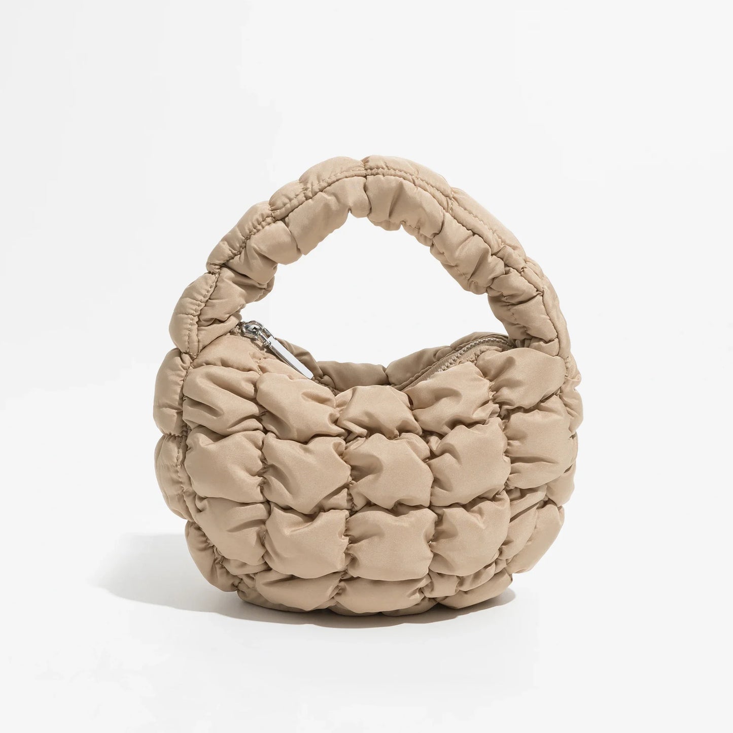 Lebhaftes kreuzgequiltetes rundes Mini-Tasche