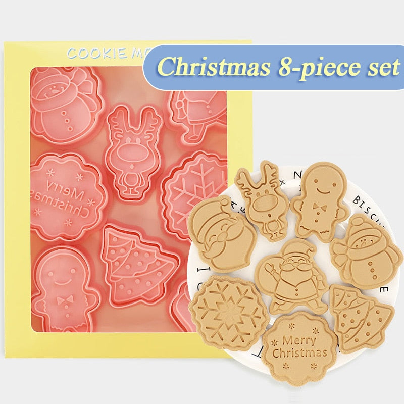 Frendorf | 8Teilig 3D Weihnachtsplätzchen Ausstecher