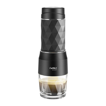 Tragbare Kaffeemaschine Espressomaschine Handpresse Kapsel gemahlener Kaffeebrüher tragbar für Reisen und Picknick, BioloMix