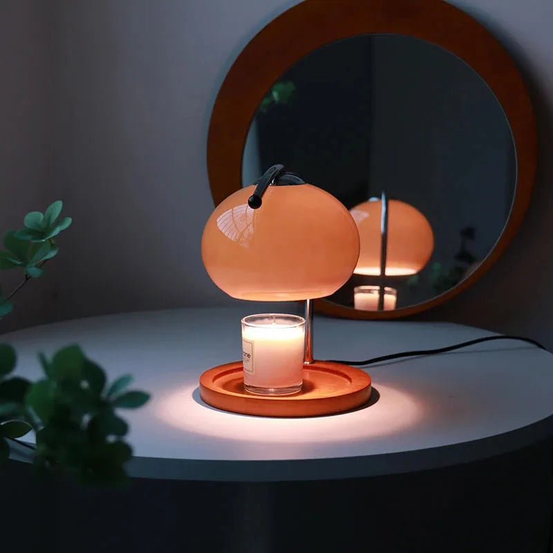 Vintage Glas Tischlampe Kerzenwärmer - Evie