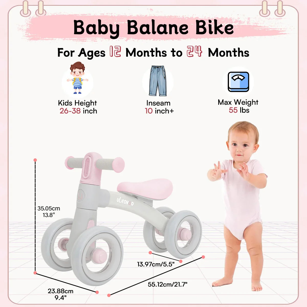 Frendorf | Süßer Balance-Bike für Babys - Für Spaß und Entwicklung
