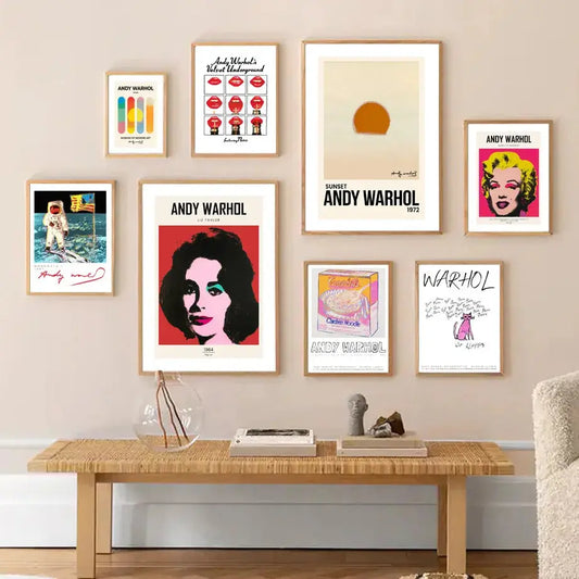 Andy Warhol Kuh Zebra Banane Suppe Sonnenuntergang Wandkunst Leinwand Malerei Nordic Poster und Drucke Wandbilder für Wohnzimmer Dekor