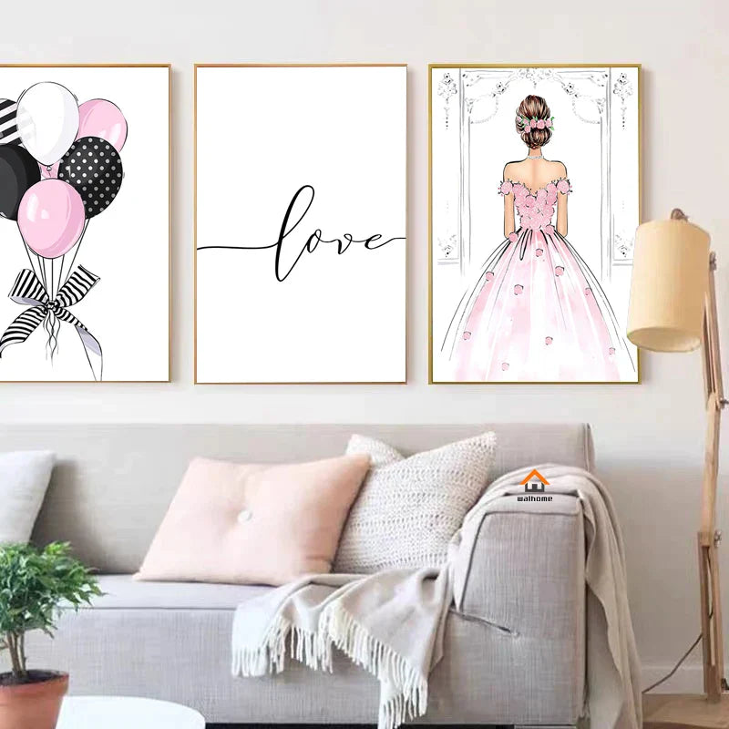 Leinwand Buch Parfüm Frauen Dekor Poster für Schönheitssalon Dekorative Malerei Luxuriöses Wohnzimmer Mädchen Schlafzimmer Dekoration Nordic