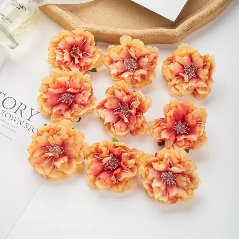 Frendorf | 10 Stück Künstliche Seiden-Pfingstrosenblüten – DIY Bastel Fake Staubblüten für Hochzeiten, Zuhause, Valentinstag und Außen Dekoration