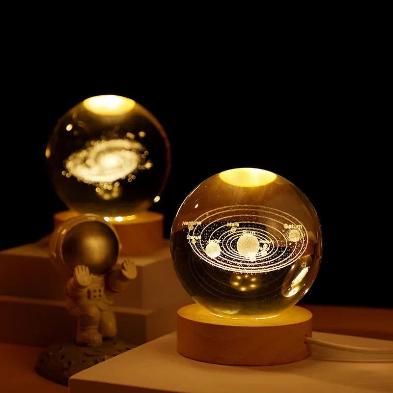 3D Mondkristallkugel Lampe