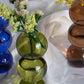 Glasvase Nordisches Wohndekor Blasenvase Kleine Vase auf Bunter Tischdekoration Geschenk Blaue Glasvase