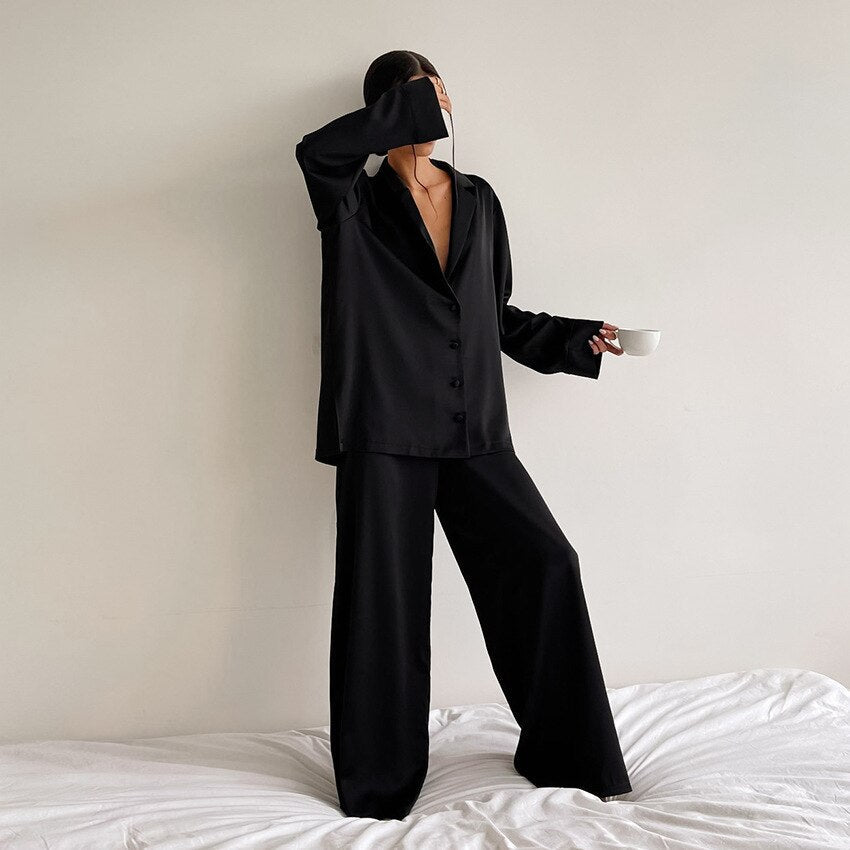 Frendorf | Klassisches Satin Pyjama Set