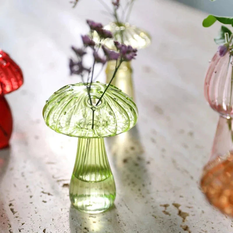 1 Stück Pilz Glasvase Transparent Hydrokultur Blumen Aromatherapie Flasche DIY Kreative Tischhandwerke Nordic Home Dekoration