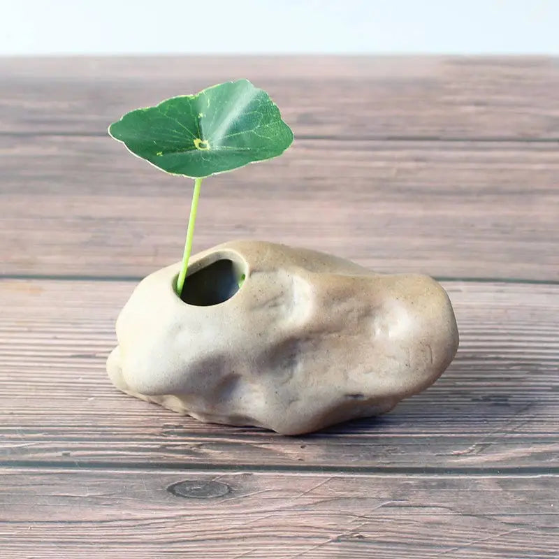 Frendorf | Vaseona Kreative Vase aus Steinzeug | Dekorative Blumen-Vase | Hydroponischer Pflanzentopf | Zen-Stil für Zuhause & Büro