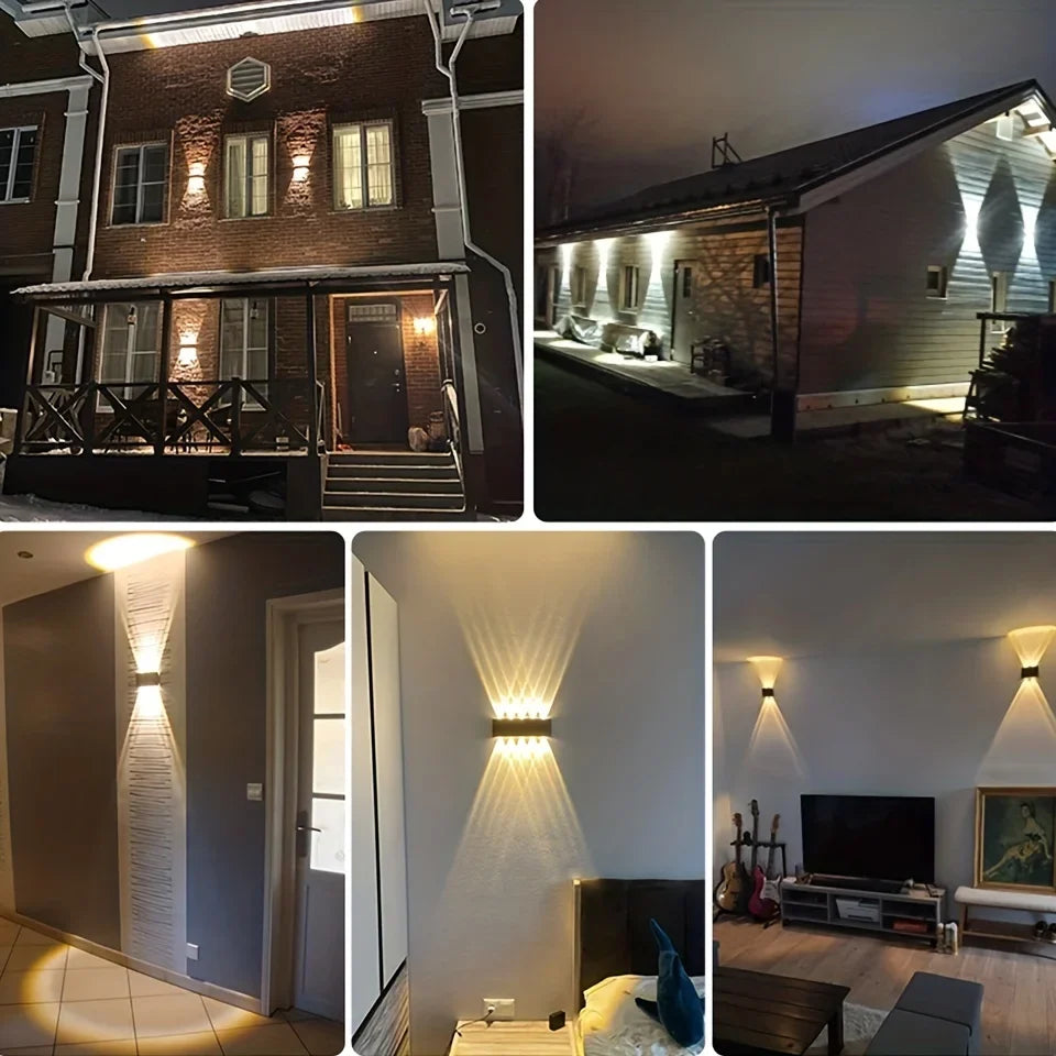 Frendorf | Outdoor LED Wandleuchte mit Bewegungsmelder – Wasserdichte Treppenbeleuchtung, Auf- und Ab-Licht für Schlafzimmer, Flur, Loft und Zuhause (4W, 6W, 8W, 10W)