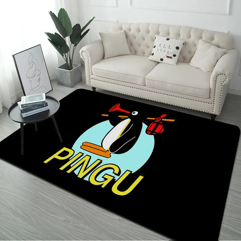 Pingu Pinga Pinguin Badmatte Kinderzimmer Schlafzimmerdekoration Balkon rutschfeste Fußmatte Wohnzimmer Willkommen Teppich