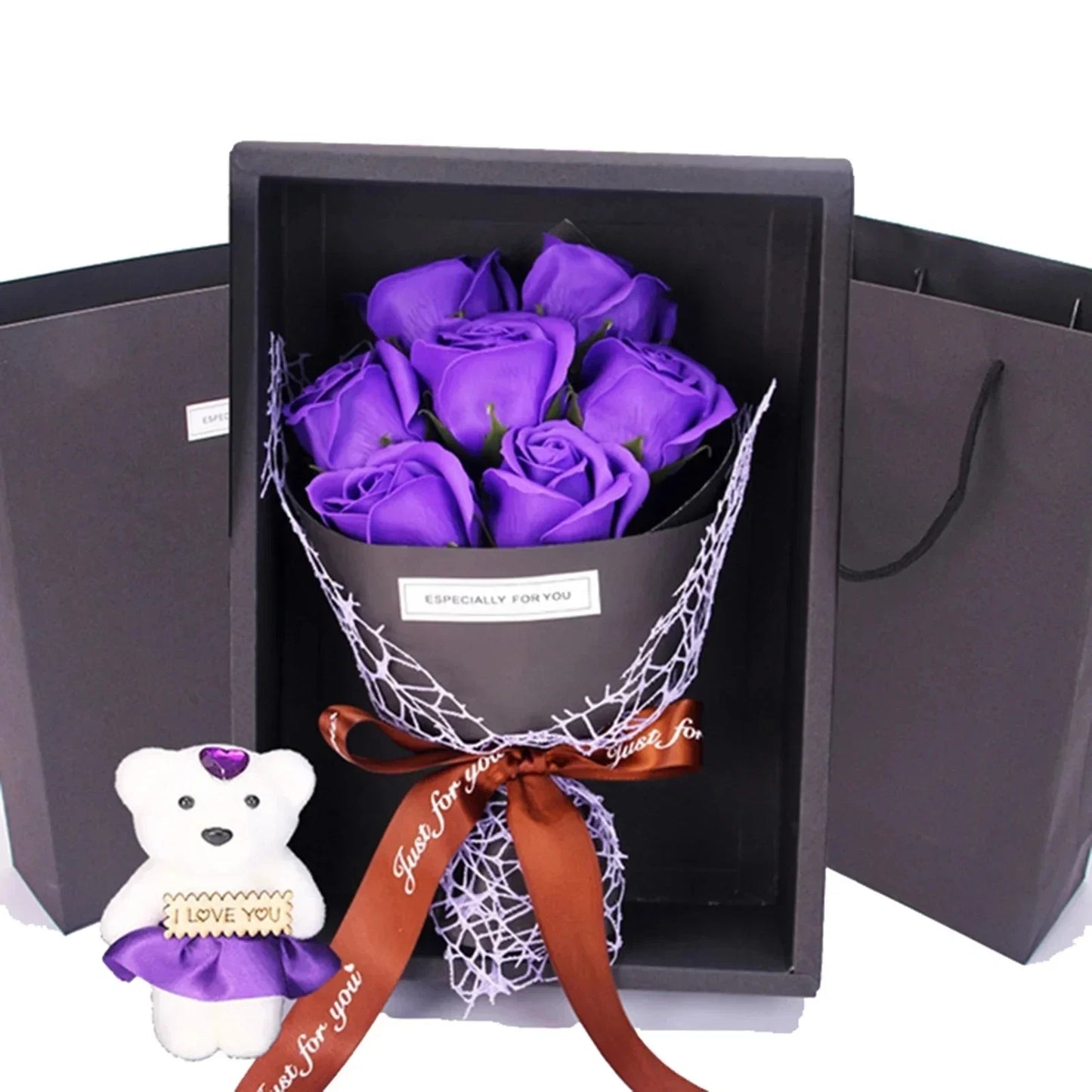 Frendorf | 7 Rosen Seifenstrauß Geschenkbox