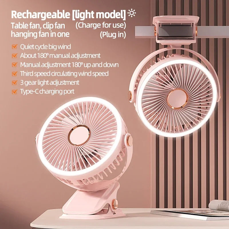Frendorf | Multi-Winkel Outdoor Clip-On Wiederaufladbarer Kühlventilator