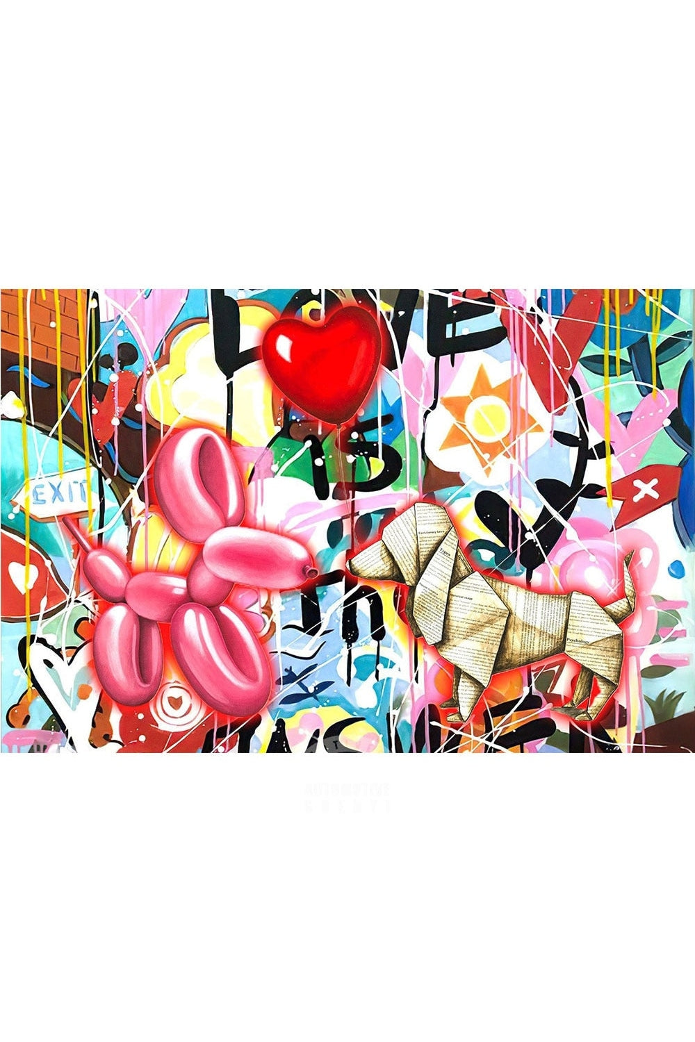 Nachdenklich stimmendes Graffiti Ballon Poster