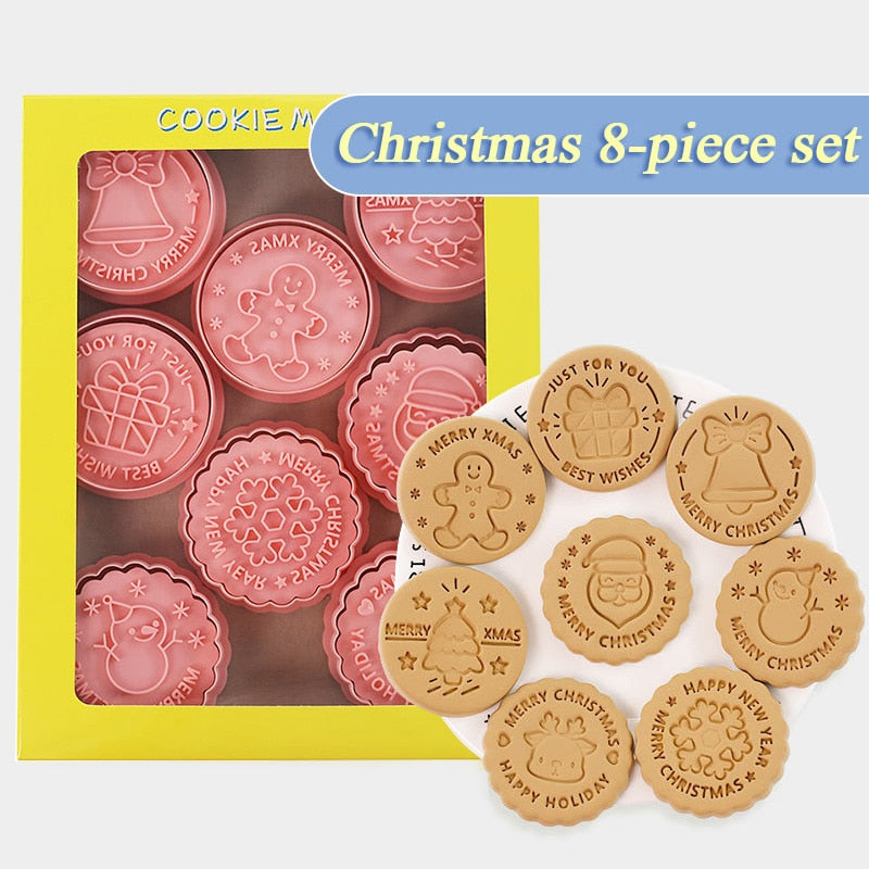 Frendorf | 8Teilig 3D Weihnachtsplätzchen Ausstecher