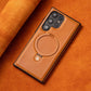 Frendorf | Magnetische Leder Samsung Galaxy Wireless Charging Ringhalter Hülle