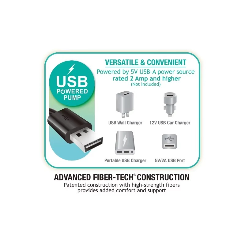 Frendorf | 12" Königin Luftmatratze mit USB-Pumpe und Fiber-Tech Unterstützung