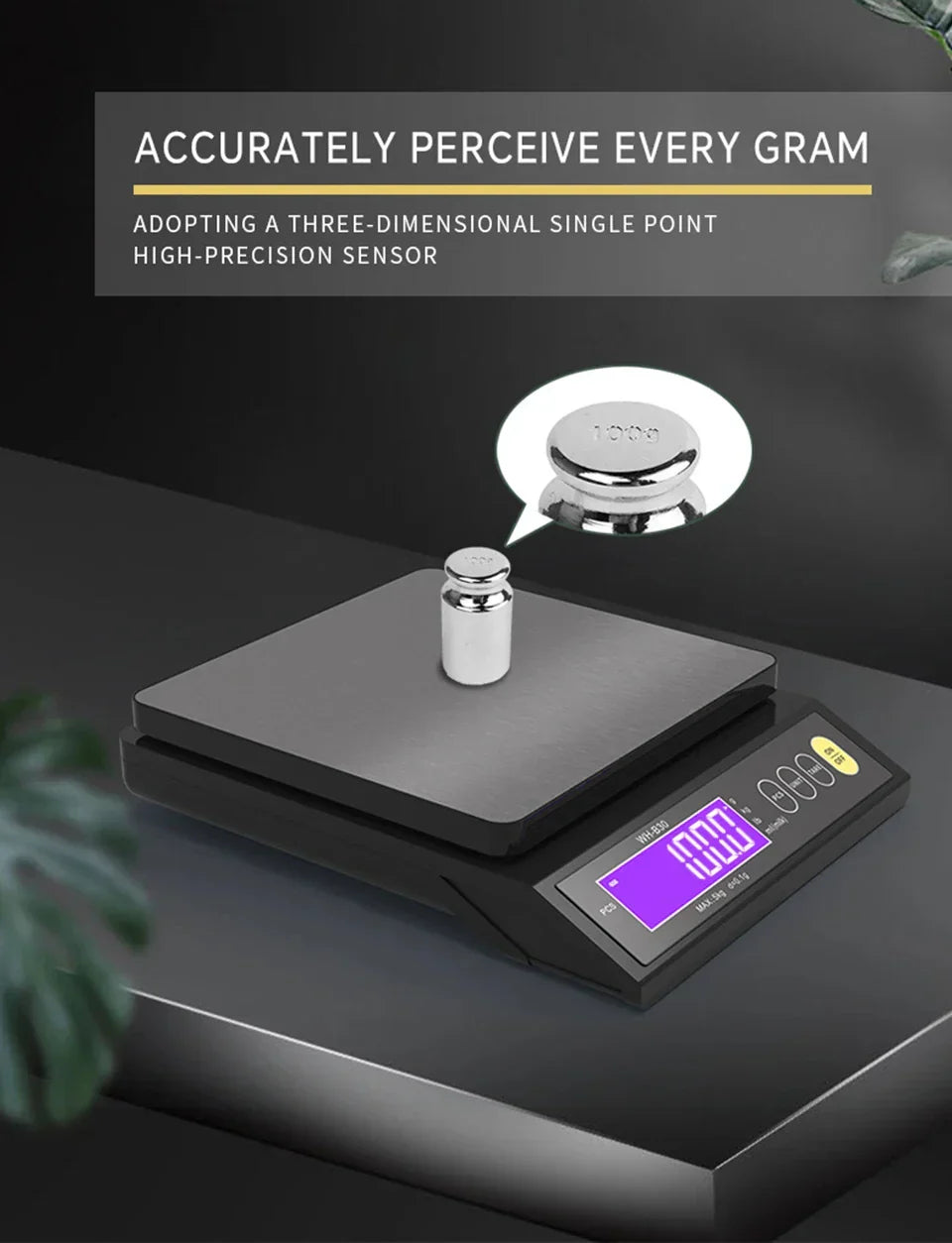 Frendorf | 5 kg/0,1 g und 10 kg/1 g digitale elektronische Küchenwaage, LCD-Display, voll wasserdichtes Edelstahl-Waagetool zum Backen