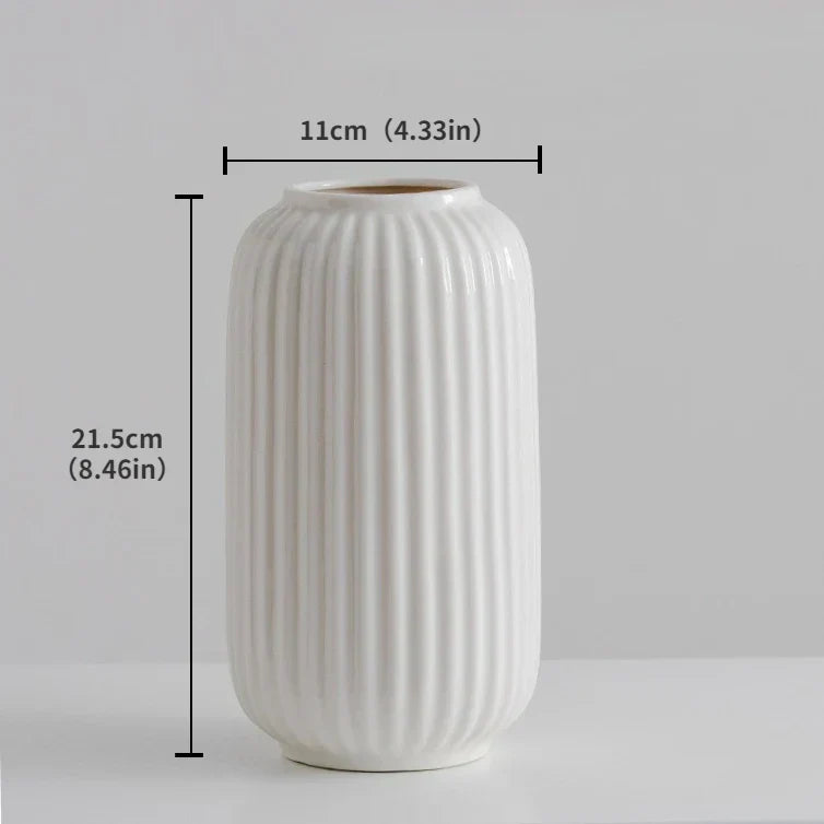 Frendorf | Vasea Nordic Große Keramikvase | Minimalistische Trockenblumenvase | Tisch- & Wohnzimmereinrichtung für Blumenarrangements