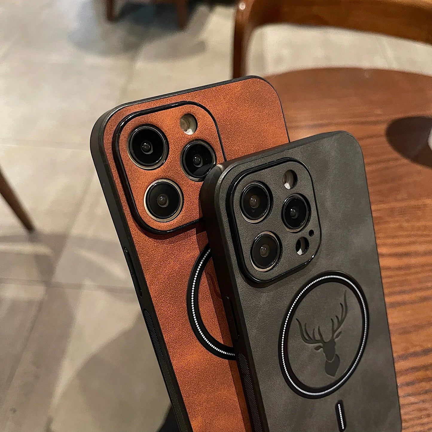Frendorf | Luxus Hirschleder Apple iPhone Hülle | Magnetische Handyhülle, Kabellose Case, MagSafe, Wireless-Laden, Schutzhülle, Cover iPhone 15, 14, 13 Pro Max Plus