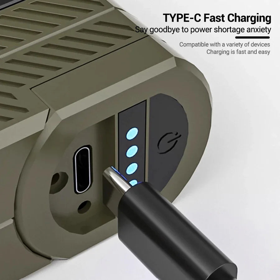 Frendorf | LumiPro | LED-Campinglampe | 2000 Lumen Flutlicht | Solar & USB-C Ladeoptionen