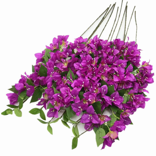 Frendorf | 20 Stück Künstliche Bougainvillea Kletterranke – 80 cm Seidenbougainvillea Blütenzweig für Hochzeiten, Partys und Wohnkultur