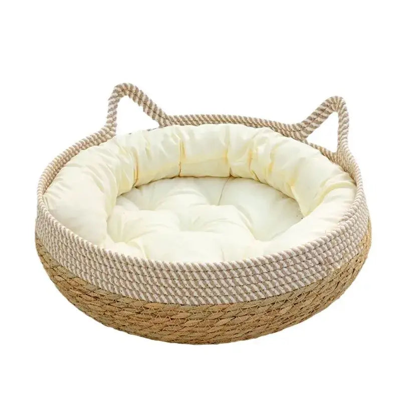 Bequeme Rattan Geflochtene Katzenbett
