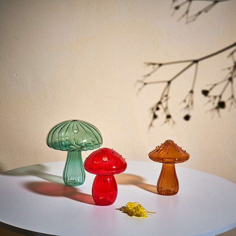 Mini Glass Mushroom Vase