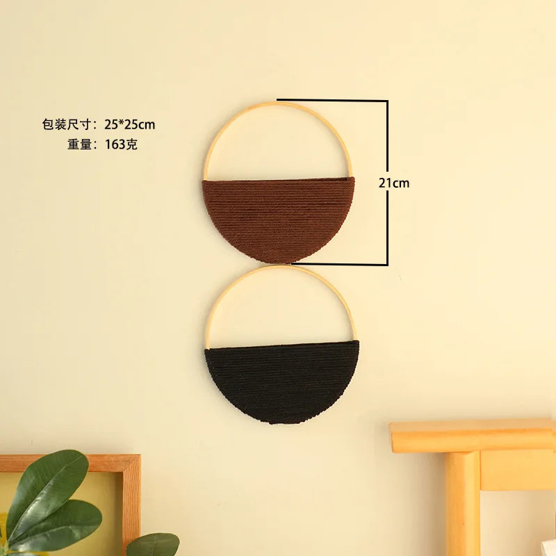 2 Stück Makramee Wandbehänge Gewebte Boho Wanddekoration Kunst Schicke Bohemian Wohnaccessoires Apartment Schlafzimmer Wohnzimmer Wohnheim Kinderzimmer