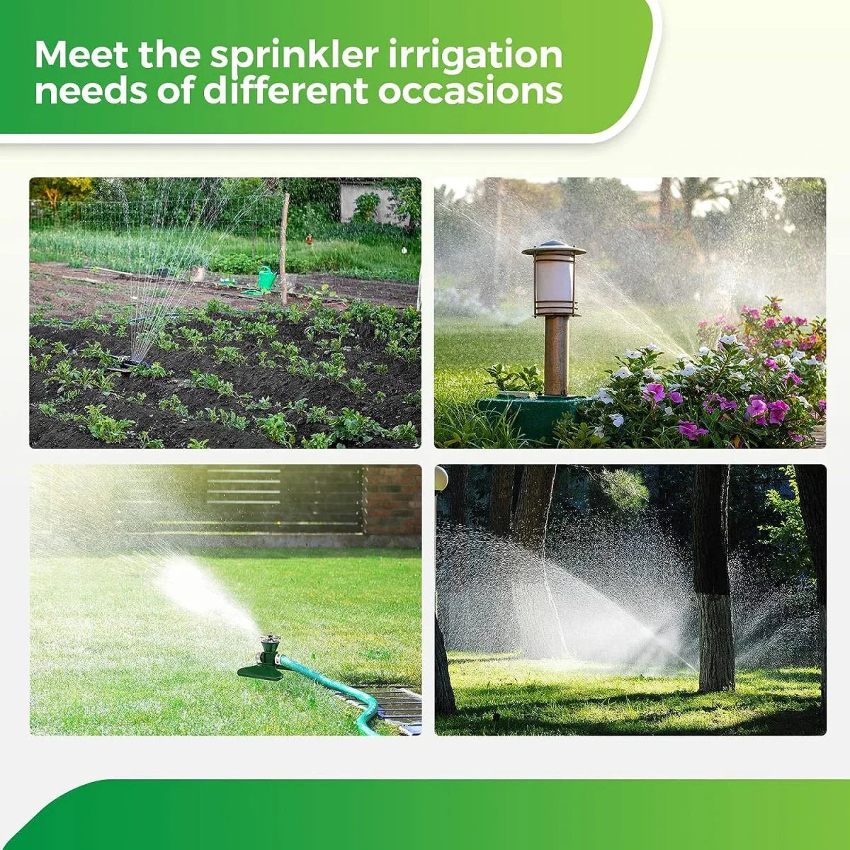 Frendorf | 360-Grad Automatischer Rotierender Metall Rasen Sprinkler – Effektiver Gartenbewässerung Sprühkopf