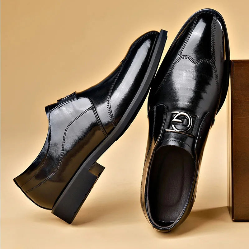 Frendorf | Herren Leder Schuhe Stilvolle Herren Schuhe Spitz Oxford Hochzeit Leder Herren Dress Schuhe Gentleman Büro Mann Schuh