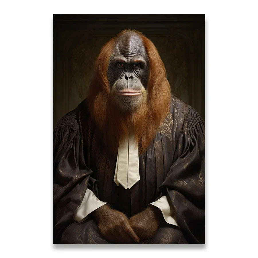 1Stk Wandkunst Leinwandmalerei Tierheimdekoration Wohnzimmer Innendekoration Arzt Poster Schlafzimmer Anwalt Orang-Utan Dekoration