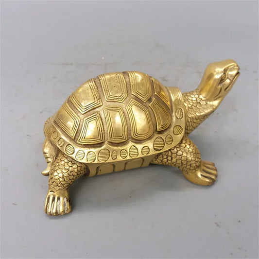 Brass Feng Shui Schildkröte Statue Glückliches Tier Skulptur für Langlebigkeit Haus Büro Dekoration Figürchen Geschenk Studienornament