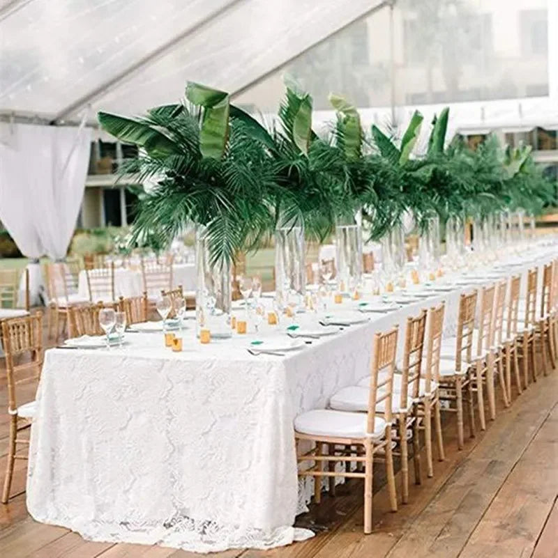 Rustikale Hochzeit Weiße Spitze Tischdecke Vintage Bestickte Empfangstisch Dekor Boho Party Valentinstag Tischdecke